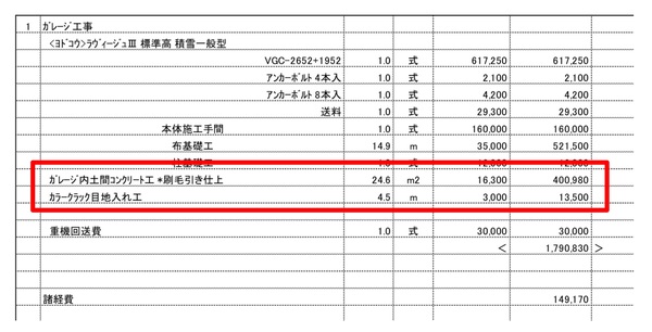 【無料土間コン見積診断】コンクリートの打設については400ミリの掘削、250ミリの砕石、150ミリのコンクリート